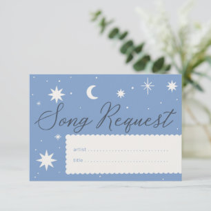 Dusky blue boho star trouwmuziekaanvraagkaart RSVP kaartje