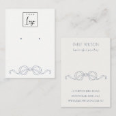 Dusky Blue Coquette Strik Display Logo Visitekaartje (Voorkant / Achterkant)