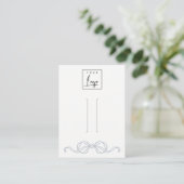 Dusky Blue Coquette Strikspeld Logo Display Visitekaartje (Staand voorkant)