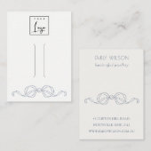 Dusky Blue Coquette Strikspeld Logo Display Visitekaartje (Voorkant / Achterkant)