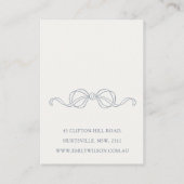 Dusky Blue Coquette Strikte Hanger Display Logo Visitekaartje (Achterkant)