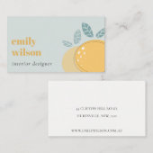 Dusky Blue Cute Lemon Abstracte Vruchtbare Citrus Visitekaartje (Voorkant / Achterkant)