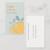 Dusky Blue Cute Lemon Abstracte Vruchtbare Citrus Visitekaartje (Voorkant / Achterkant)