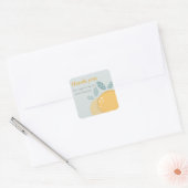 Dusky Blue Cute Lemon Bold Fruut Hartelijk dank vo Vierkante Sticker (Envelop)