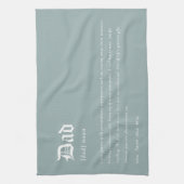 Dusky Blue Dad Dictionary Definition Custom Gift Theedoek (Verticaal)