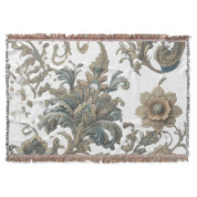 Dusky Blue Floral Brocade patroon