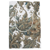 Dusky Blue Floral Brocade patroon Medium Cadeauzakje (Voorkant)