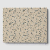 Dusky Blue Floral Laurel Wreater Monogram Baptisme Gastenboek (Achterkant)