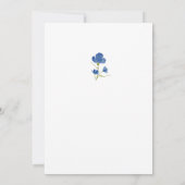 Dusky Blue Flower Wedding Invite Kaart (Achterkant)