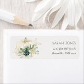 Dusky Blue Green Gold Succulent Pumpkin-adres Etiket (Insitu)