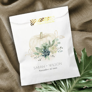 Dusky Blue Green Gold Succulent Pumpkin Weddenscha Bedankzakje