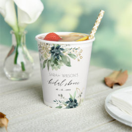 Dusky Blue Green Succulent Foliage Vrijgezellenfee Papieren Bekers