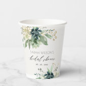 Dusky Blue Green Succulent Foliage Vrijgezellenfee Papieren Bekers (Voorkant)