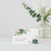 Dusky Blue Green Succulent Foliage Weddenschap Web Visitekaartje (Staand voorkant)