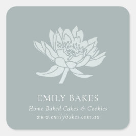 DUSKY BLUE LOTUS FLORAL BUSINESS PROFESSIONES VIERKANTE STICKER