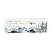 Dusky Blue Mountains Pine Plane Glider Adres Etiket (Voorkant)