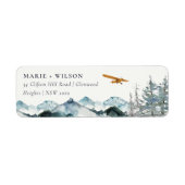 Dusky Blue Mountains Pine Plane Glider Adres Etiket (Voorkant)