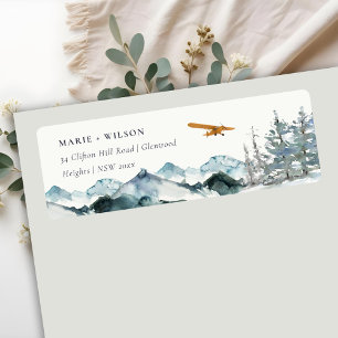 Dusky Blue Mountains Pine Plane Glider Adres Etiket