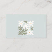 Dusky Blue Retro Bloemen Display Douche Baby showe Informatiekaartje (Achterkant)