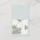 Dusky Blue Retro Bloemen Luier Raffle Baby shower Informatiekaartje (Achterkant)