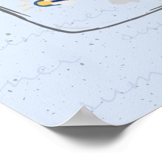 Dusky Blue Rough Schets Vuurvliegen in Mason Jar Poster (Hoek)