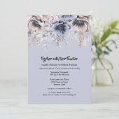 Dusky blue roze bos anemone bloem kaart (Staand voorkant)