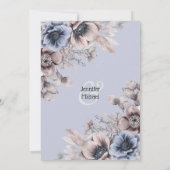 Dusky blue roze bos anemone bloem kaart (Achterkant)