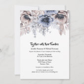 Dusky blue roze bos roos anemone chic kaart (Voorkant)