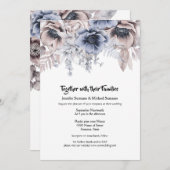 Dusky blue roze bos roos anemone chic kaart (Voorkant / Achterkant)