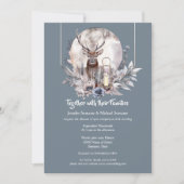 Dusky blue roze woud staart night moon kaart (Voorkant)