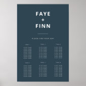 Dusky Blue | Scandinavisch zitschema voor bruiloft Poster (Voorkant)