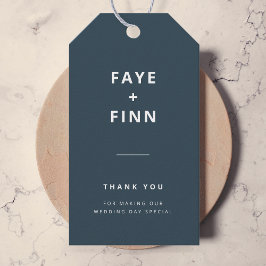 Dusky Blue | Scandinavische minimalistische bruilo Cadeaulabel