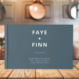 Dusky Blue | Scandinavische minimalistische bruilo Gastenboek