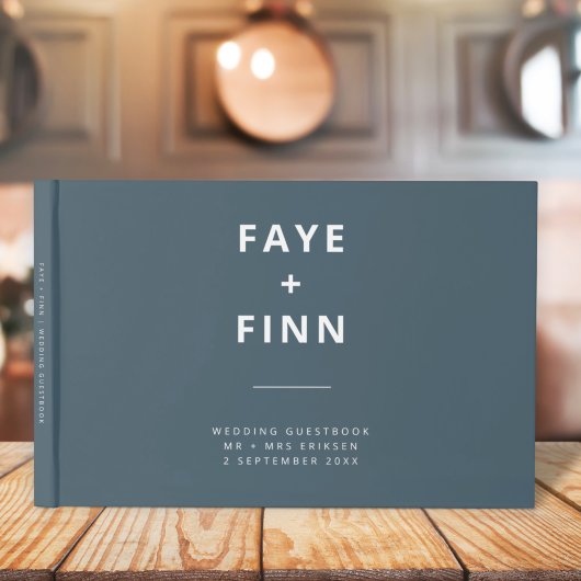Dusky Blue | Scandinavische minimalistische bruilo Gastenboek