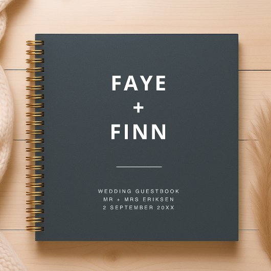 Dusky Blue | Scandinavische minimalistische bruilo Notitieboek