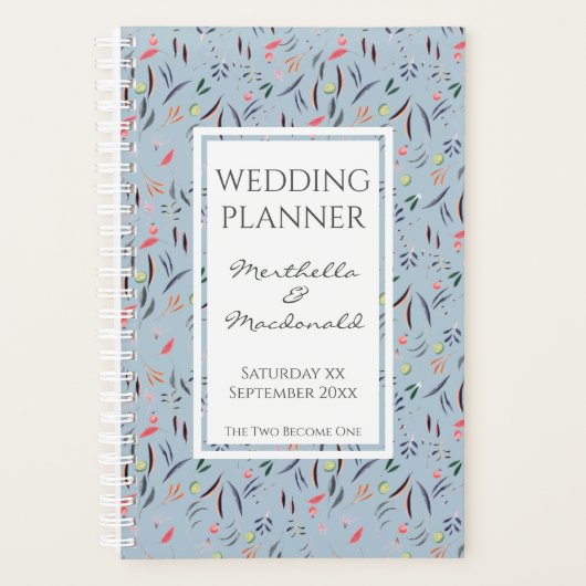 Dusky Blue Specialized Floral WEDDING Planner (Voorkant)