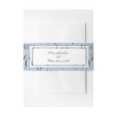 Dusky Blue Specialized Floral WEDDING Uitnodigingen Wikkel (Voorkant Voorbeeld)