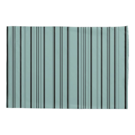 Dusky Blue Stripes Kussensloop (Achterkant-Links)