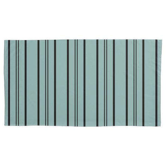 Dusky Blue Stripes Kussensloop (Voorkant-Links)