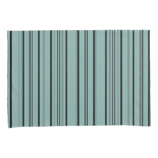 Dusky Blue Stripes Pillow Hoesje Kussensloop (Voorkant-Rechts)