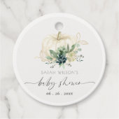 Dusky Blue Succulent Pumpkin Baby shower Bedankjes Labels (Voorkant)