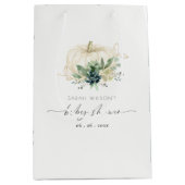 Dusky Blue Succulent Pumpkin Baby shower Medium Cadeauzakje (Voorkant)