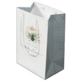 Dusky Blue Succulent Pumpkin Baby shower Medium Cadeauzakje (Achterkant Gekanteld)