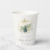 Dusky Blue Succulent Pumpkin Baby shower Papieren Bekers (Achterkant)