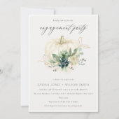 Dusky Blue Succulent Pumpkin-Verloving uitnodigen Bedankkaart (Voorkant)