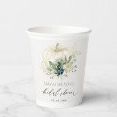 Dusky Blue Succulent Pumpkin Vrijgezellenfeest Papieren Bekers (Achterkant)