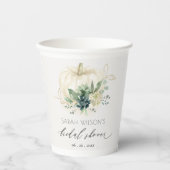 Dusky Blue Succulent Pumpkin Vrijgezellenfeest Papieren Bekers (Voorkant)