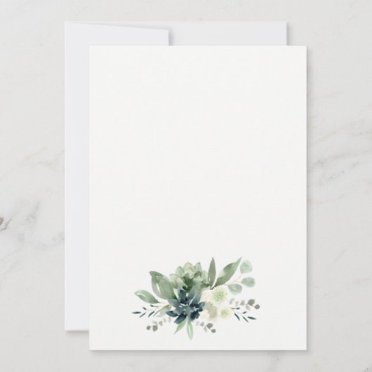 Dusky Blue Succulent Pumpkin Weddenschap Invite Bedankkaart (Achterkant)