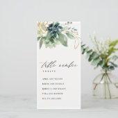 Dusky Blue Succulent Seed Chart Table Number Bedankkaart (Staand voorkant)