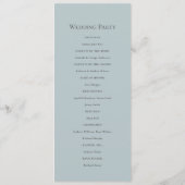 Dusky Blue Succulent Wedding Ceremony Program Menu (Achterkant)